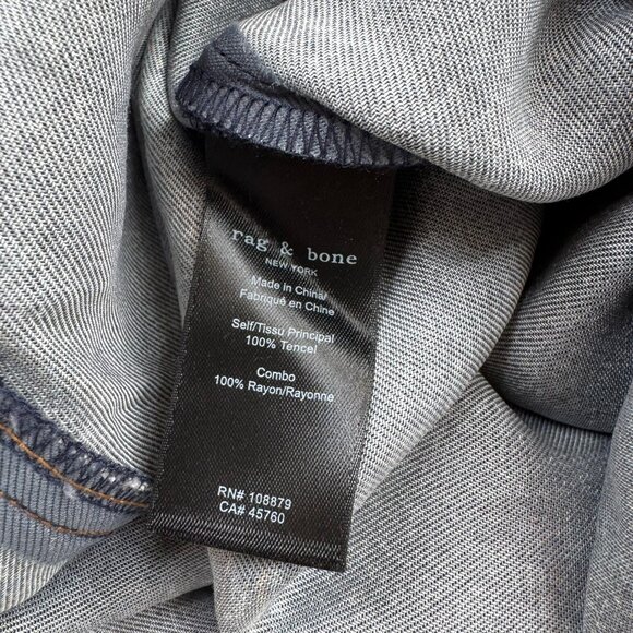 Rag & Bone Rosa Miramar Liquid Straight-Leg Pants Sweatpant Jeans Dark Wash 24 - Picture 6 of 11